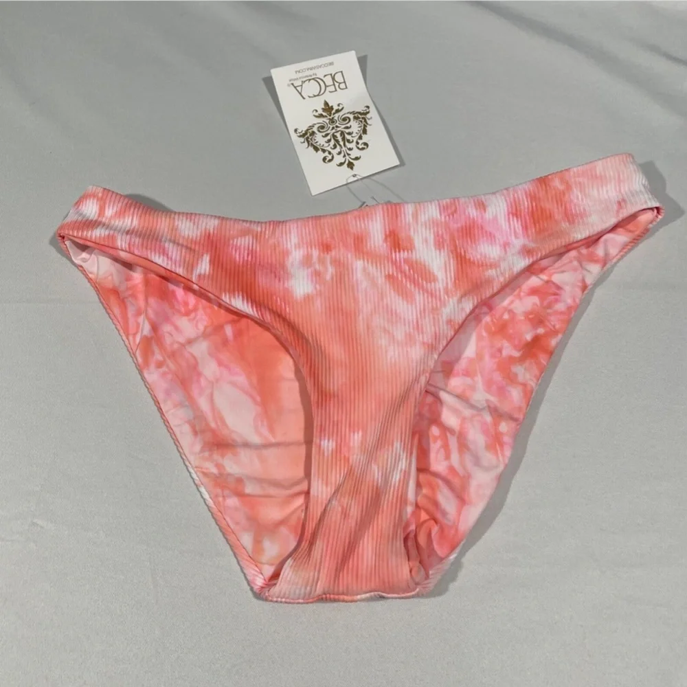 NWT Becca [ XS ] Crystal Scoop‎ Bikini Bottoms in Sherbet